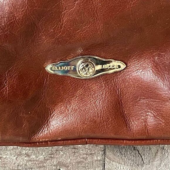 Elliot Lucca Brown Genuine Leather Purse, Brown Braided Strap - Picture 5 of 12